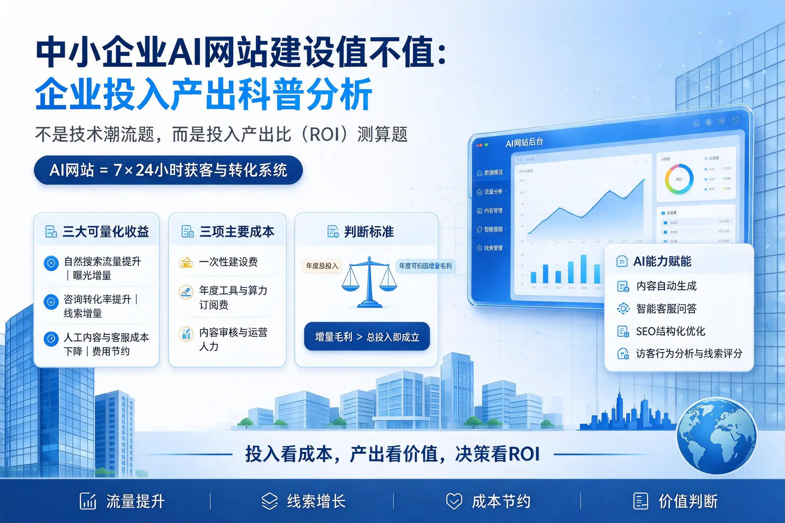 中小企业AI网站建设值不值：本溪企业投入产出科普分析