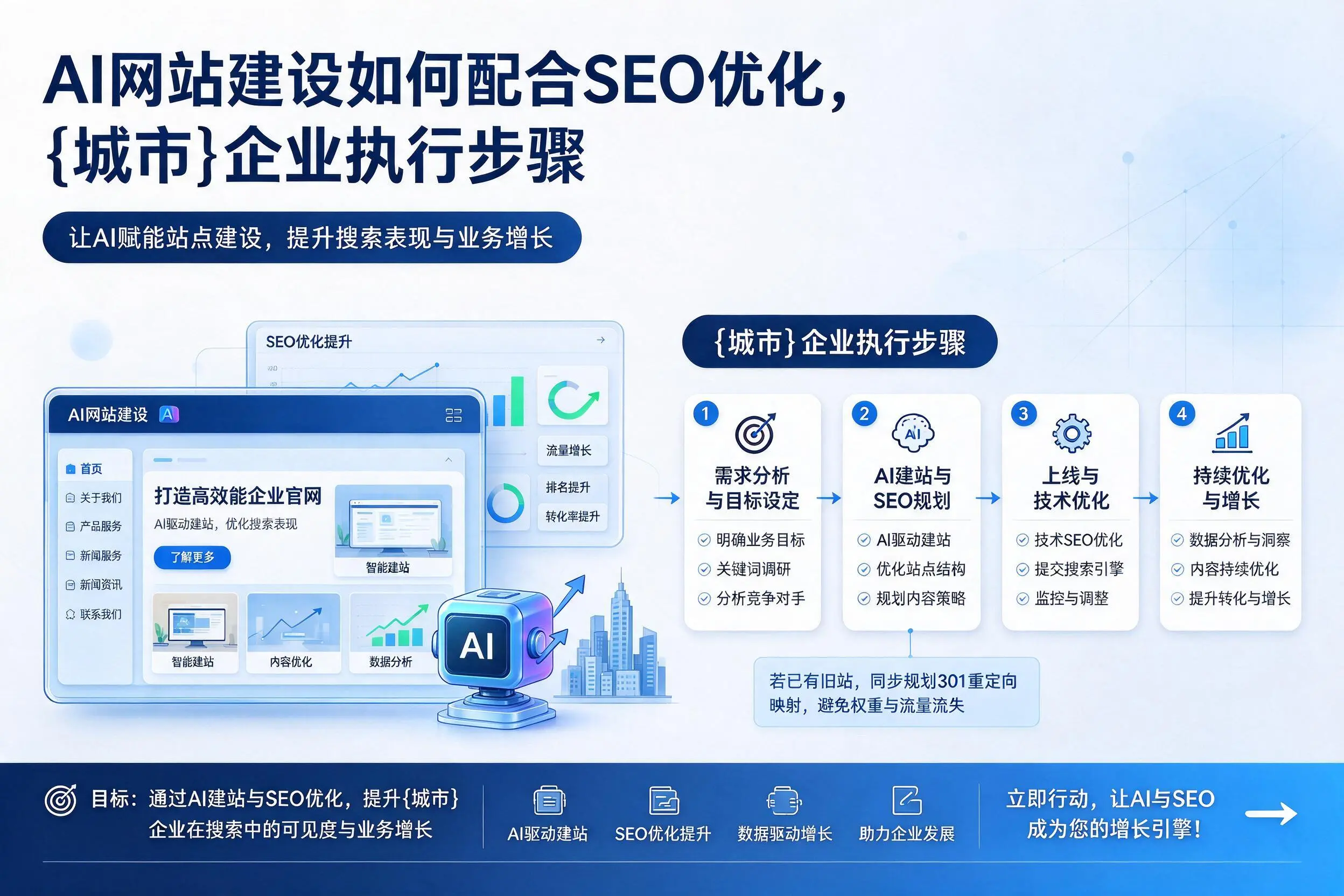 AI网站建设如何配合SEO优化，本溪企业执行步骤